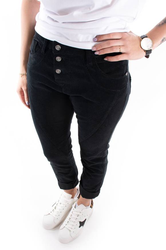 Please Jeans PLEASE CORD PANTALONI P78 - NERO