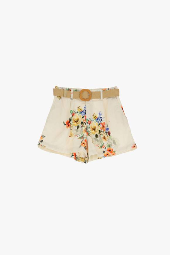 Please Jeans PLEASE FLORAL SHORTS - D0K C10 - PANNA