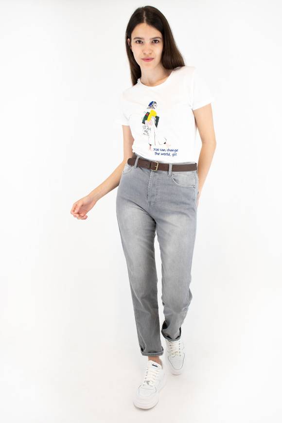 Please Jeans PLEASE T-SHIRT - T76 326 - WHITE