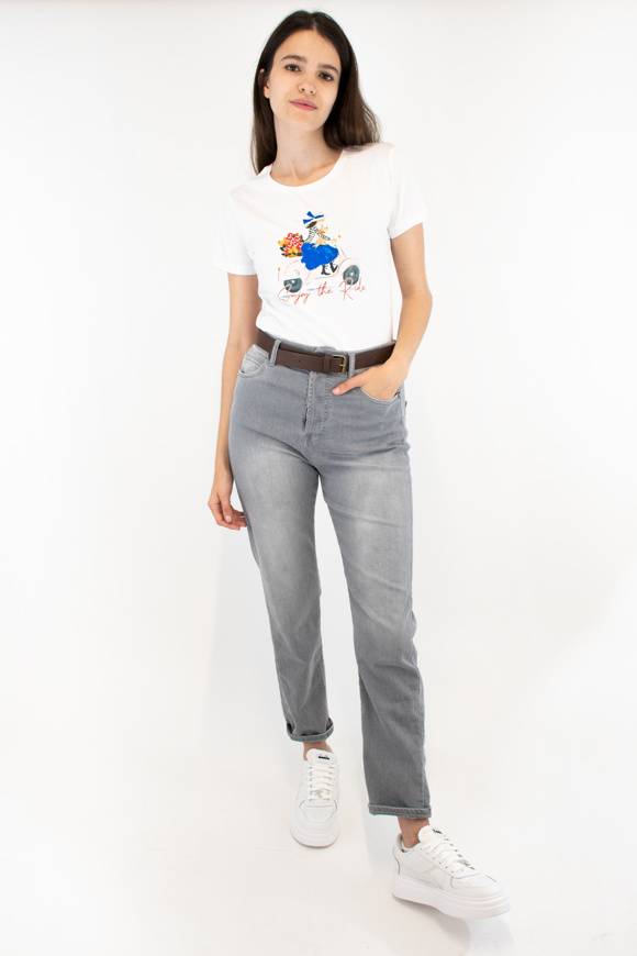 Please Jeans PLEASE T-SHIRT - T76 328 - WHITE