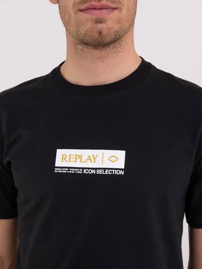 Please Jeans REPLAY T-SHIRT - M67 660 - BLACK