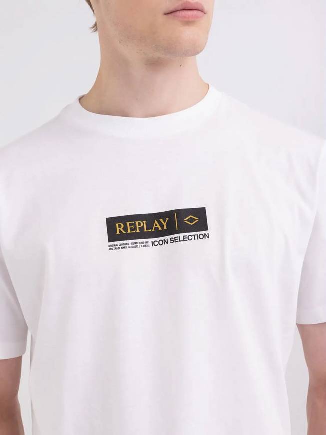 Please Jeans REPLAY T-SHIRT - M67 660 - WHITE