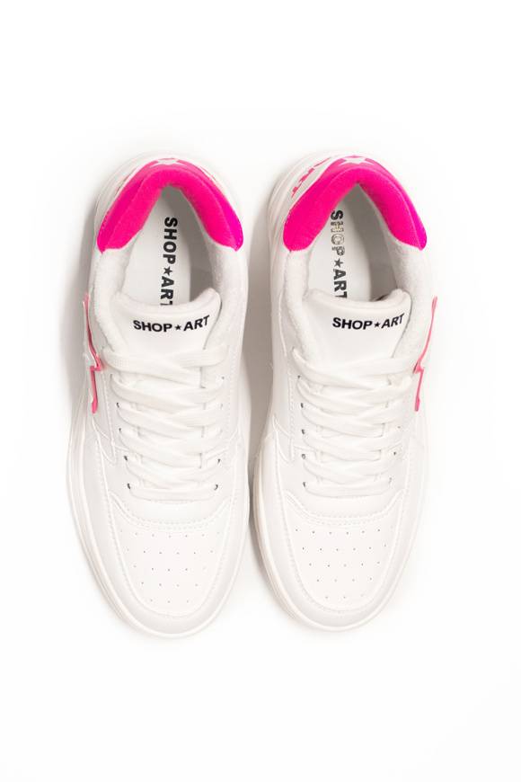 Please Jeans SHOP ART - SNEAKER 227 - WHITE FUXIA FLUO