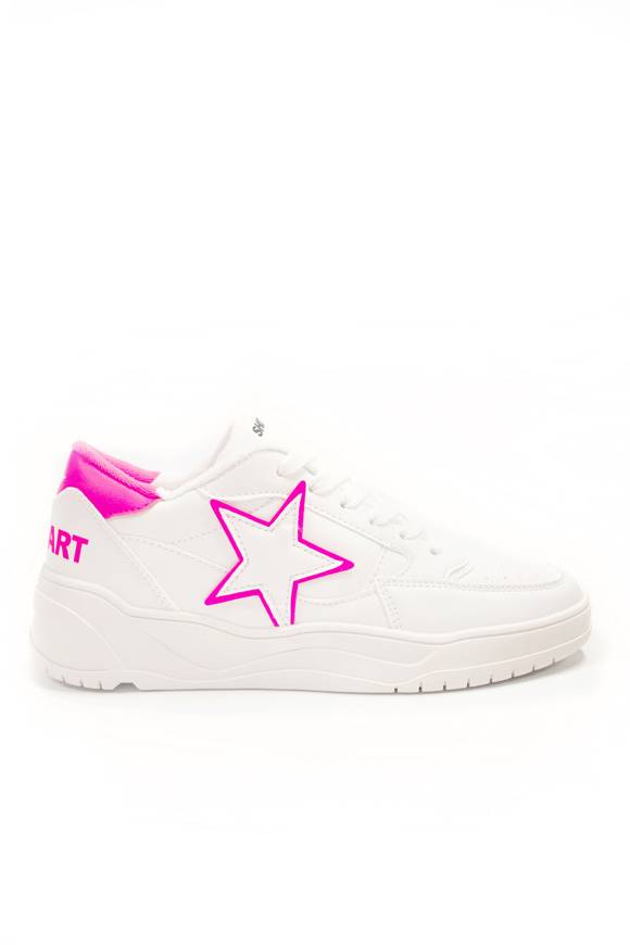 Please Jeans SHOP ART - SNEAKER 227 - WHITE FUXIA FLUO