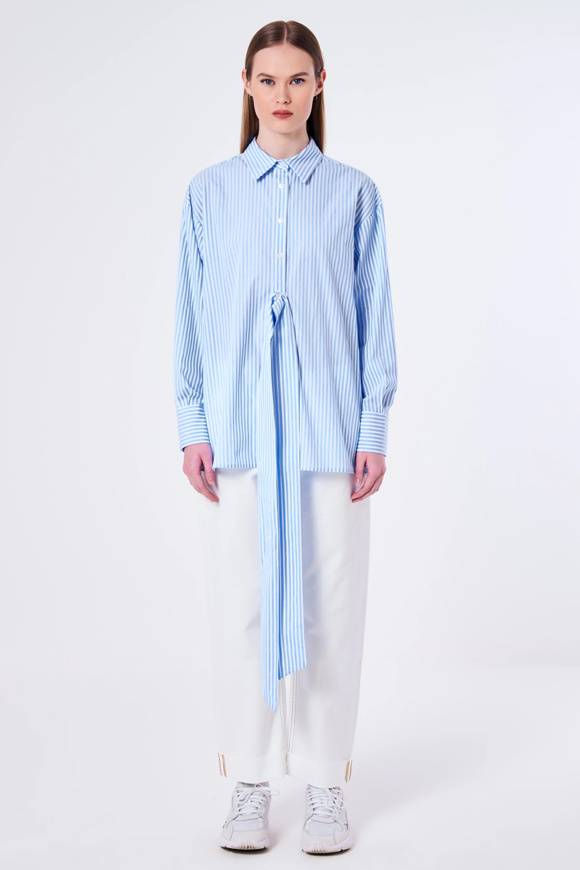Please Jeans VICOLO SHIRT - TB1 008 - RIGHE/BLU