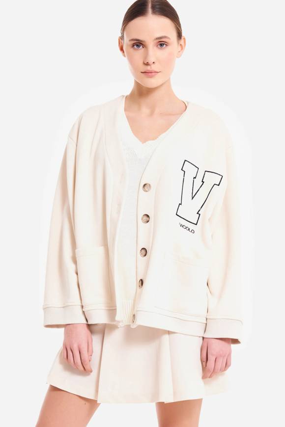 Please Jeans VICOLO SWEATER COLLEGE - RB0 116 - LATTE