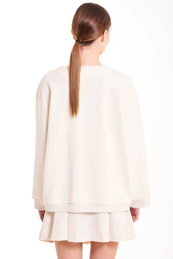 Please Jeans VICOLO SWEATER COLLEGE - RB0 116 - LATTE