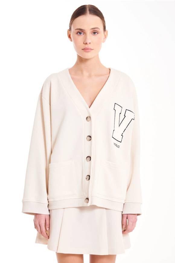 Please Jeans VICOLO SWEATER COLLEGE - RB0 116 - LATTE