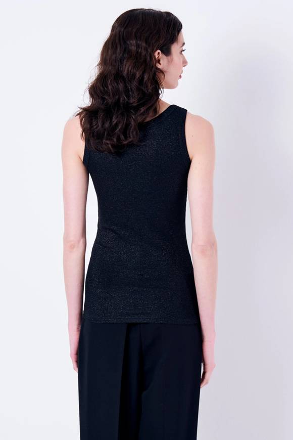 Please Jeans VICOLO TANK-TOP GLITTER - UB0 009 - BLACK