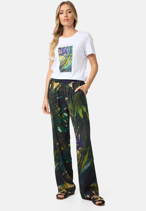 Please Jeans T-SHIRT CATNOIR IN MODAL CON STAMPA - POSIVITÀ TROPICALE