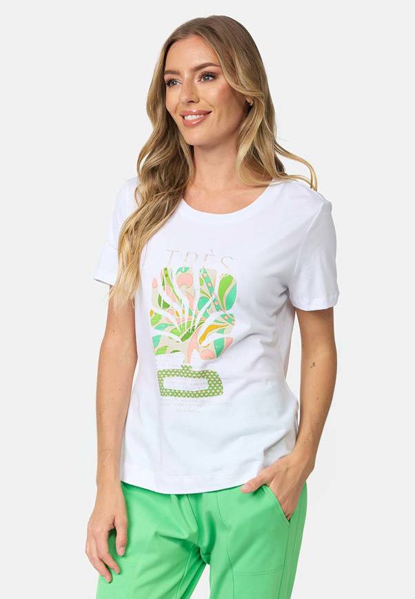 Please Jeans T-SHIRT CATNOIR IN MODAL CON STAMPA - VERDE TRES BIEN