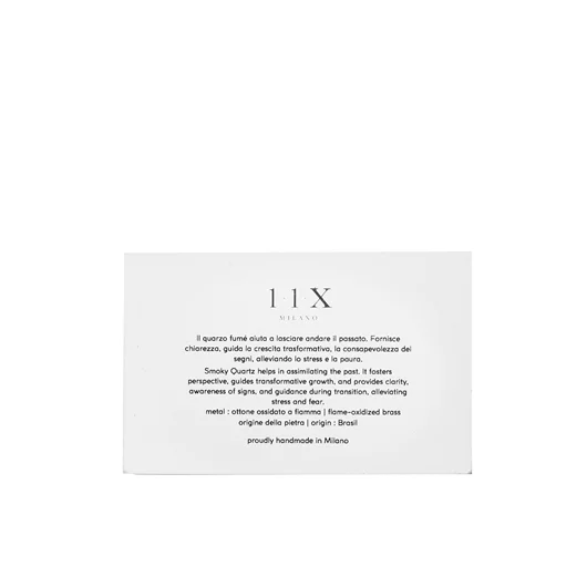 11X ARTWORKS ANELLO CON PIETRA DI QUARZO FUME'