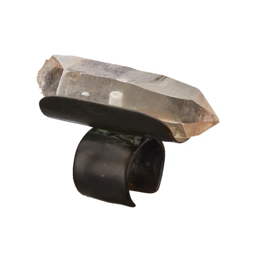 11X ARTWORKS ANELLO CON PIETRA DI QUARZO IALINO