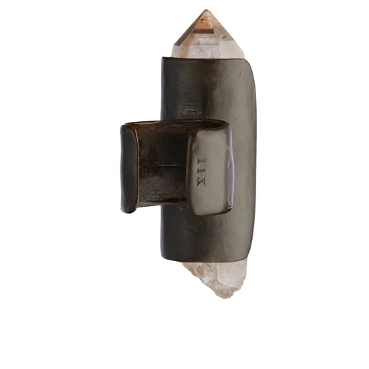 11X ARTWORKS ANELLO CON PIETRA DI QUARZO IALINO