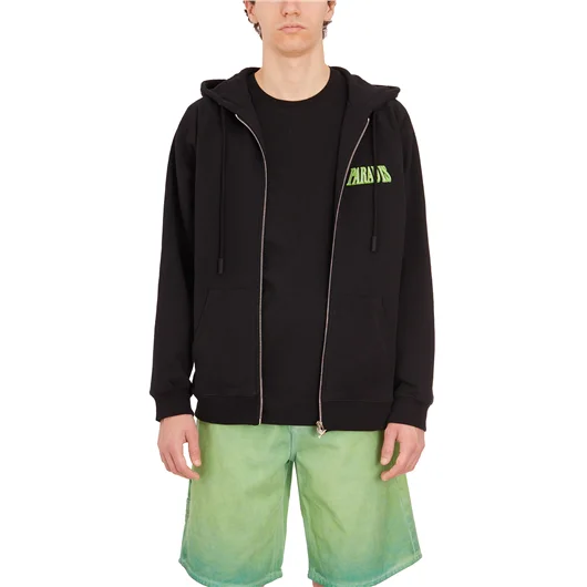 3PARADIS FELPA IN COTONE CON ZIP E CAPPUCCIO