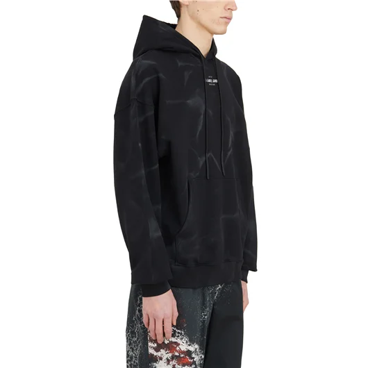 44 LABEL GROUP FELPA CON CAPPUCCIO STAMPA 44 SMOKE