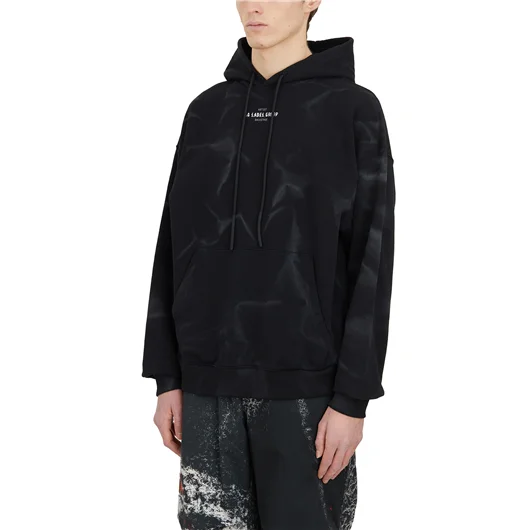 44 LABEL GROUP FELPA CON CAPPUCCIO STAMPA 44 SMOKE