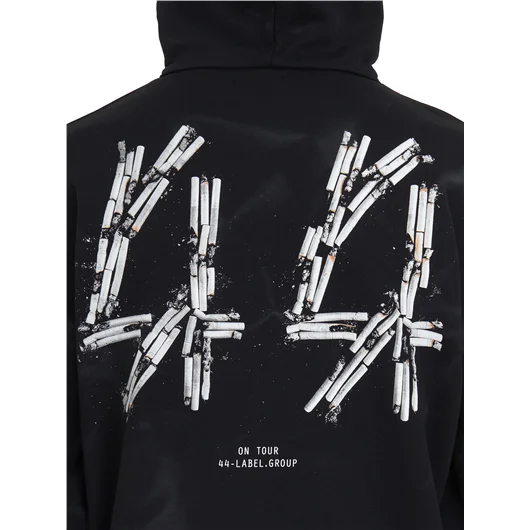 44 LABEL GROUP FELPA CON CAPPUCCIO STAMPA 44 SMOKE