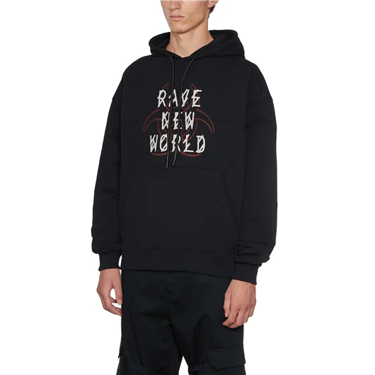 44 LABEL GROUP FELPA IN COTONE CON CAPPUCCIO