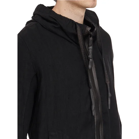 69 BY ISAAC SELLAM FELPA COLLO CON ZIP E CAPPUCCIO