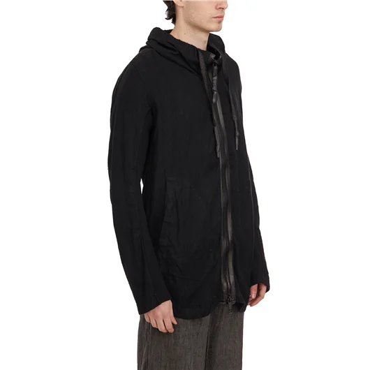 69 BY ISAAC SELLAM FELPA COLLO CON ZIP E CAPPUCCIO