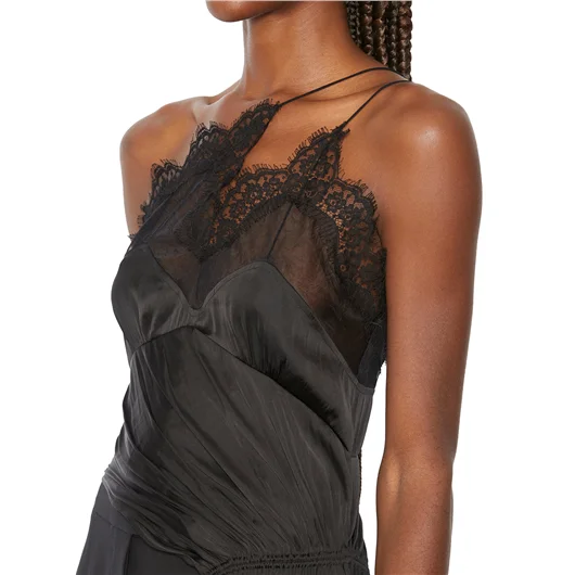 AC9 TOP ASIMMETRICO IN TULLE E PIZZO