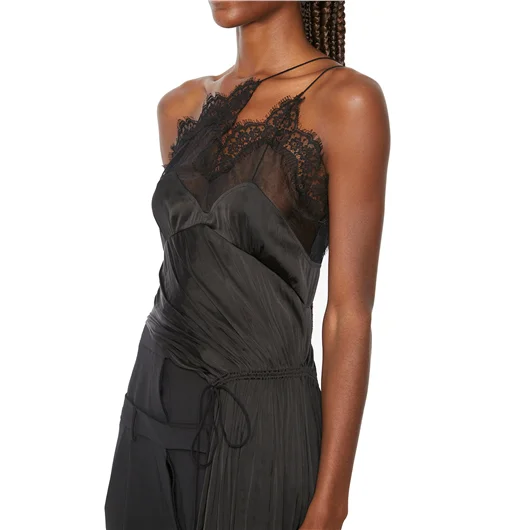 AC9 TOP ASIMMETRICO IN TULLE E PIZZO