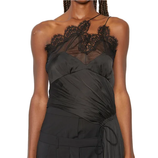 AC9 TOP ASIMMETRICO IN TULLE E PIZZO