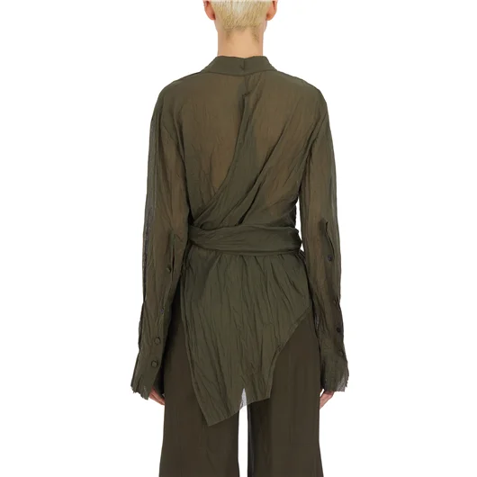 ALESSANDRA MARCHI CAMICIA KIMONO IN COTONE