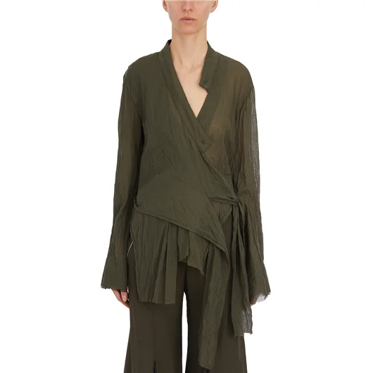 ALESSANDRA MARCHI CAMICIA KIMONO IN COTONE
