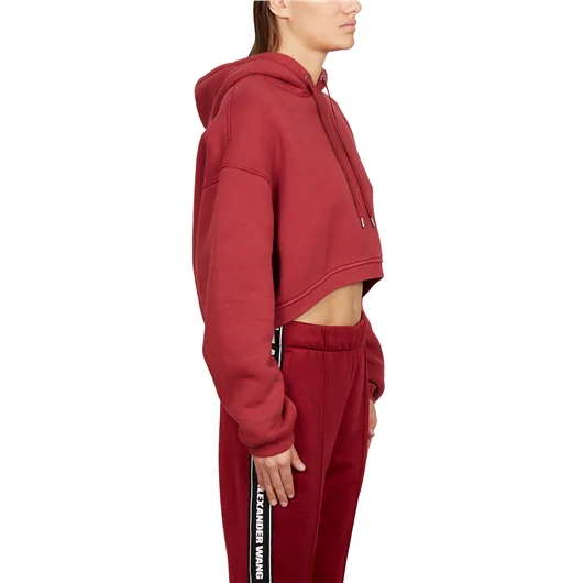 ALEXANDER WANG FELPA IN COTONE CORTA CON CAPPUCCIO