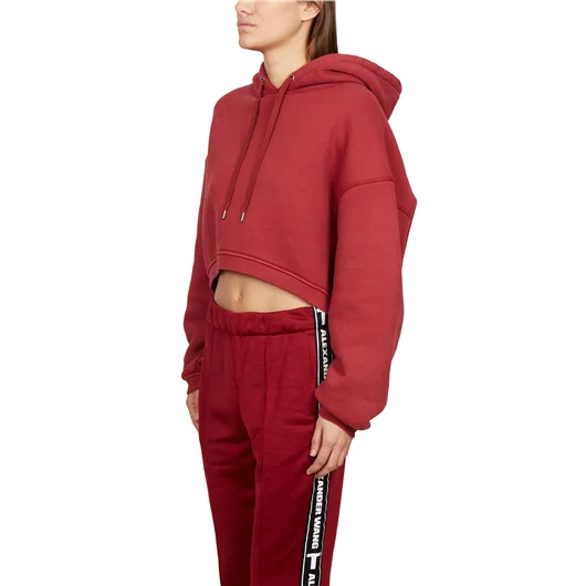 ALEXANDER WANG FELPA IN COTONE CORTA CON CAPPUCCIO