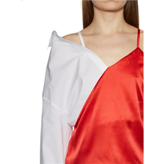 ANDREA YA'AQOV CAMICIA MONOMANICA IN COTONE E SETA