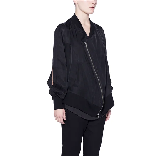 ANN DEMEULEMEESTER BOMBER OVERSIZE CON TAGLI