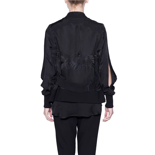 ANN DEMEULEMEESTER BOMBER OVERSIZE CON TAGLI