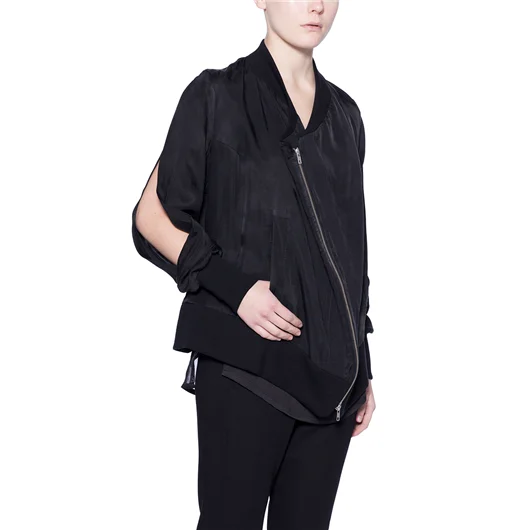 ANN DEMEULEMEESTER BOMBER OVERSIZE CON TAGLI
