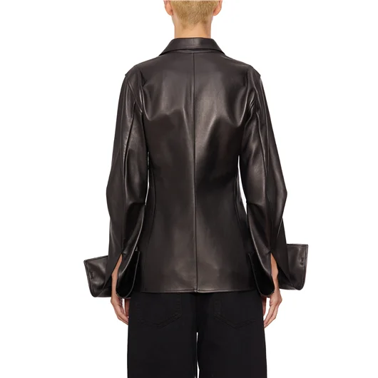 ANN DEMEULEMEESTER CAMICIA APERTA IN NAPPA