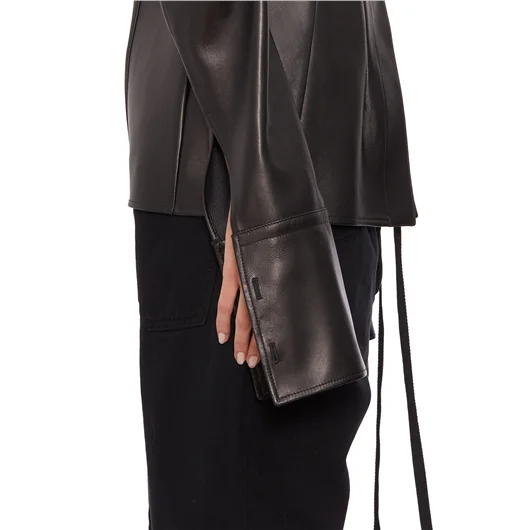 ANN DEMEULEMEESTER CAMICIA APERTA IN NAPPA