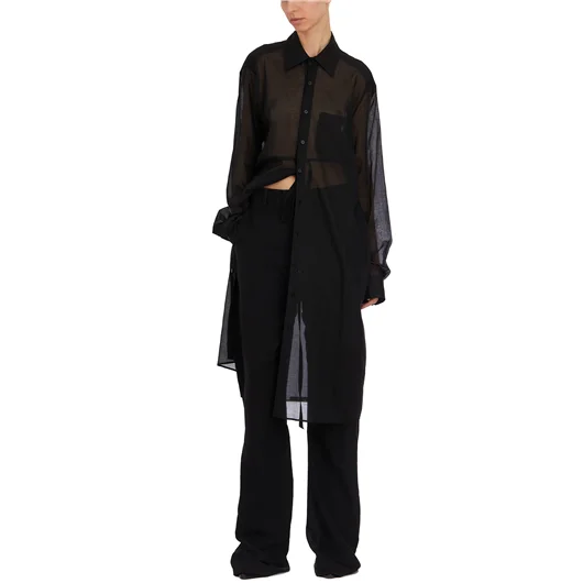 ANN DEMEULEMEESTER CAMICIA LUNGA IN COTONE GABI