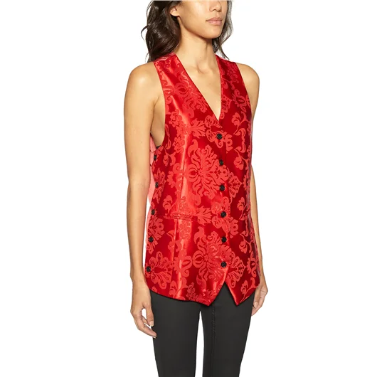 ANN DEMEULEMEESTER GILET IN SETA JACQUARD