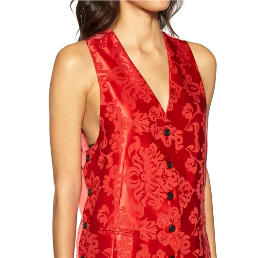 ANN DEMEULEMEESTER GILET IN SETA JACQUARD