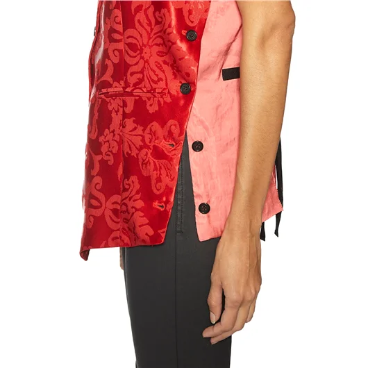 ANN DEMEULEMEESTER GILET IN SETA JACQUARD