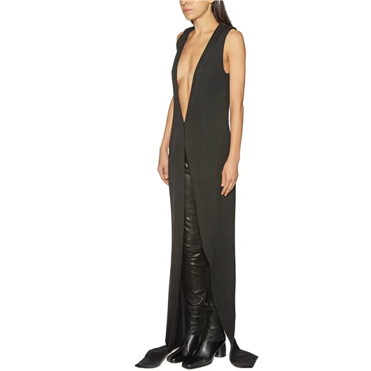 ANN DEMEULEMEESTER GILET LUNGO IN LANA