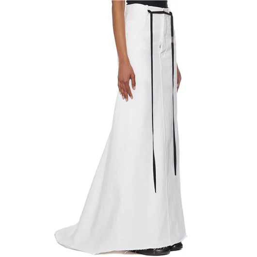 ANN DEMEULEMEESTER GONNA LUNGA IN DENIM GOELE