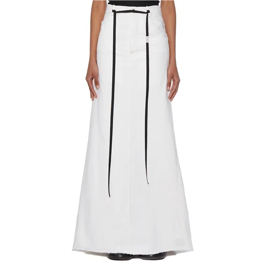 ANN DEMEULEMEESTER GONNA LUNGA IN DENIM GOELE