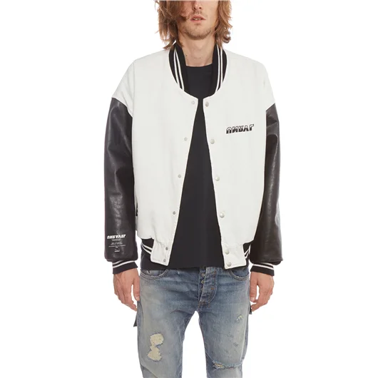 BEN TAVERNITI UNRAVEL BOMBER IN PELLE E DENIM