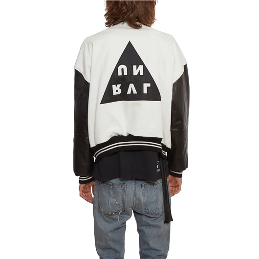 BEN TAVERNITI UNRAVEL BOMBER IN PELLE E DENIM