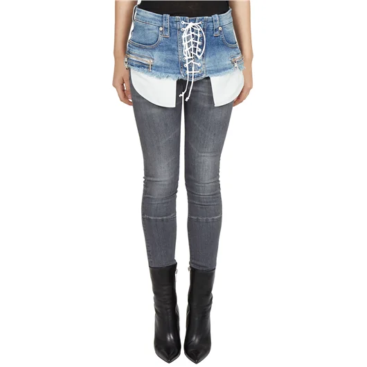 BEN TAVERNITI UNRAVEL CINTURA DENIM LACE UP