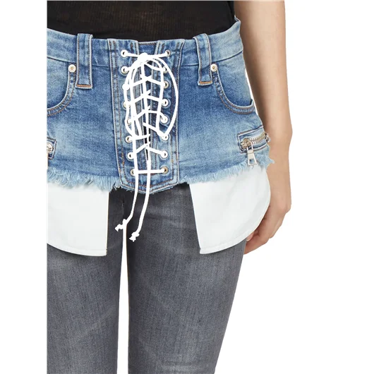 BEN TAVERNITI UNRAVEL CINTURA DENIM LACE UP