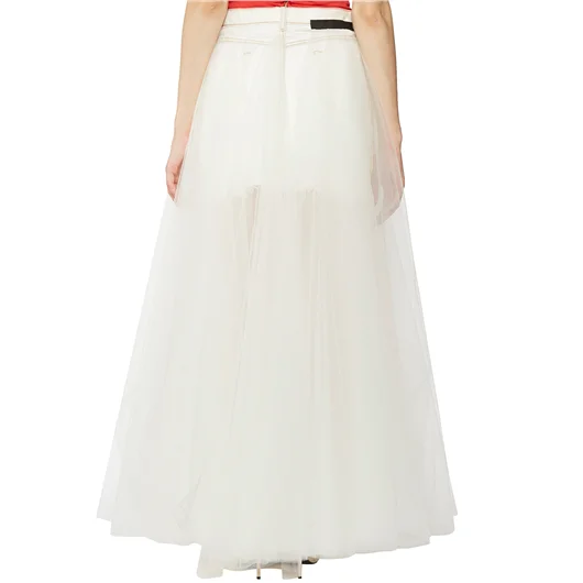 BEN TAVERNITI UNRAVEL GONNA LUNGA IN DENIM E TULLE